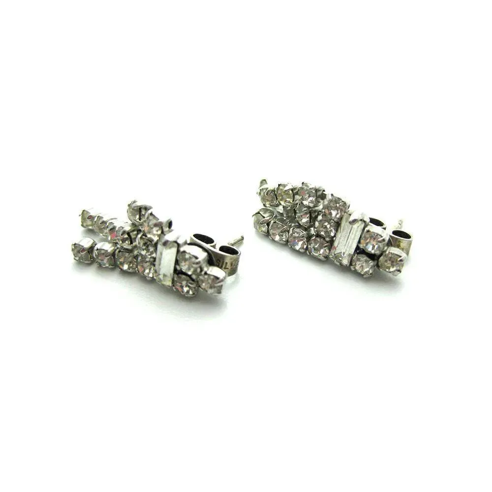Vintage 1950's Triple Diamante Earrings