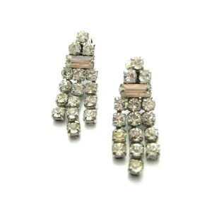 Vintage 1950's Triple Diamante Earrings