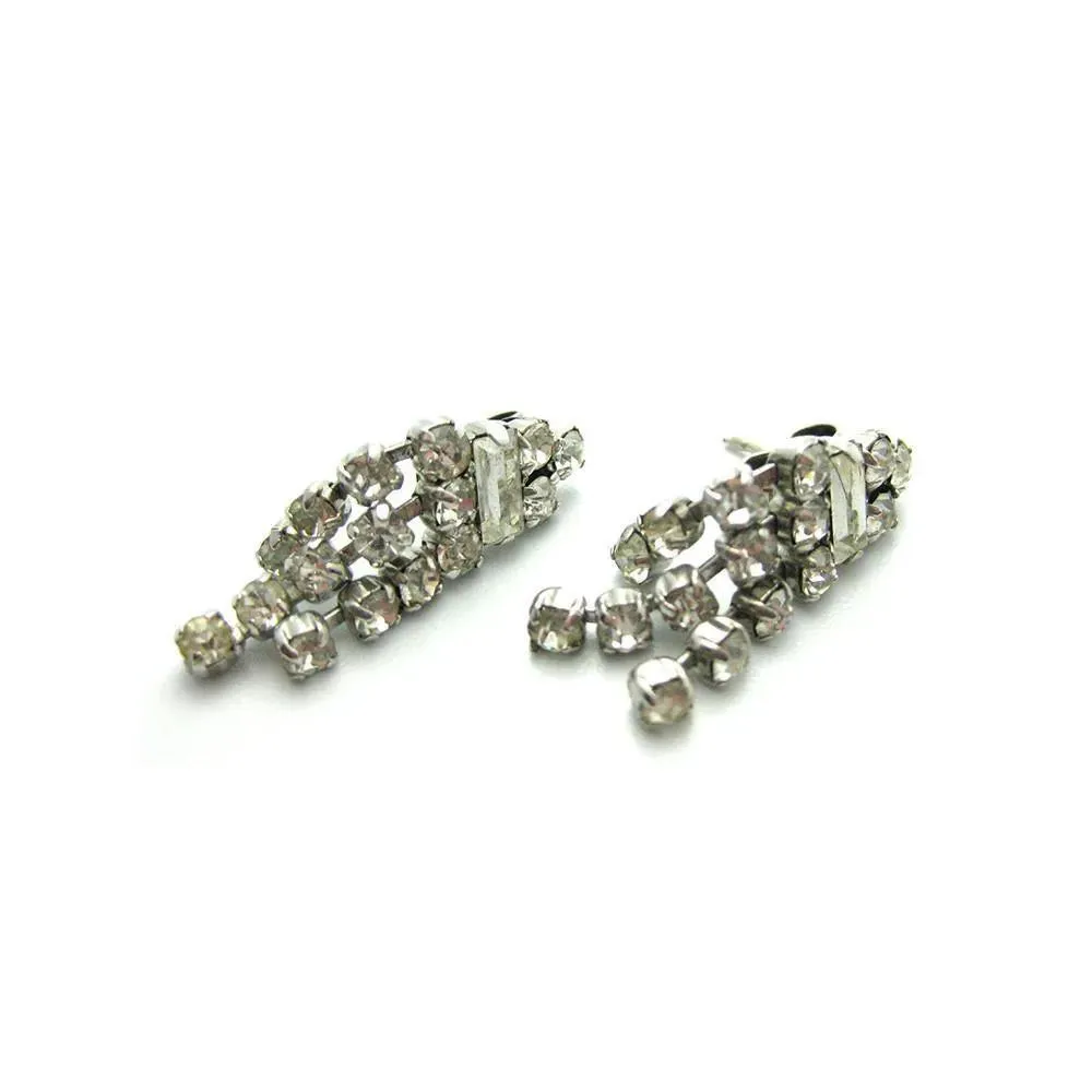 Vintage 1950's Triple Diamante Earrings