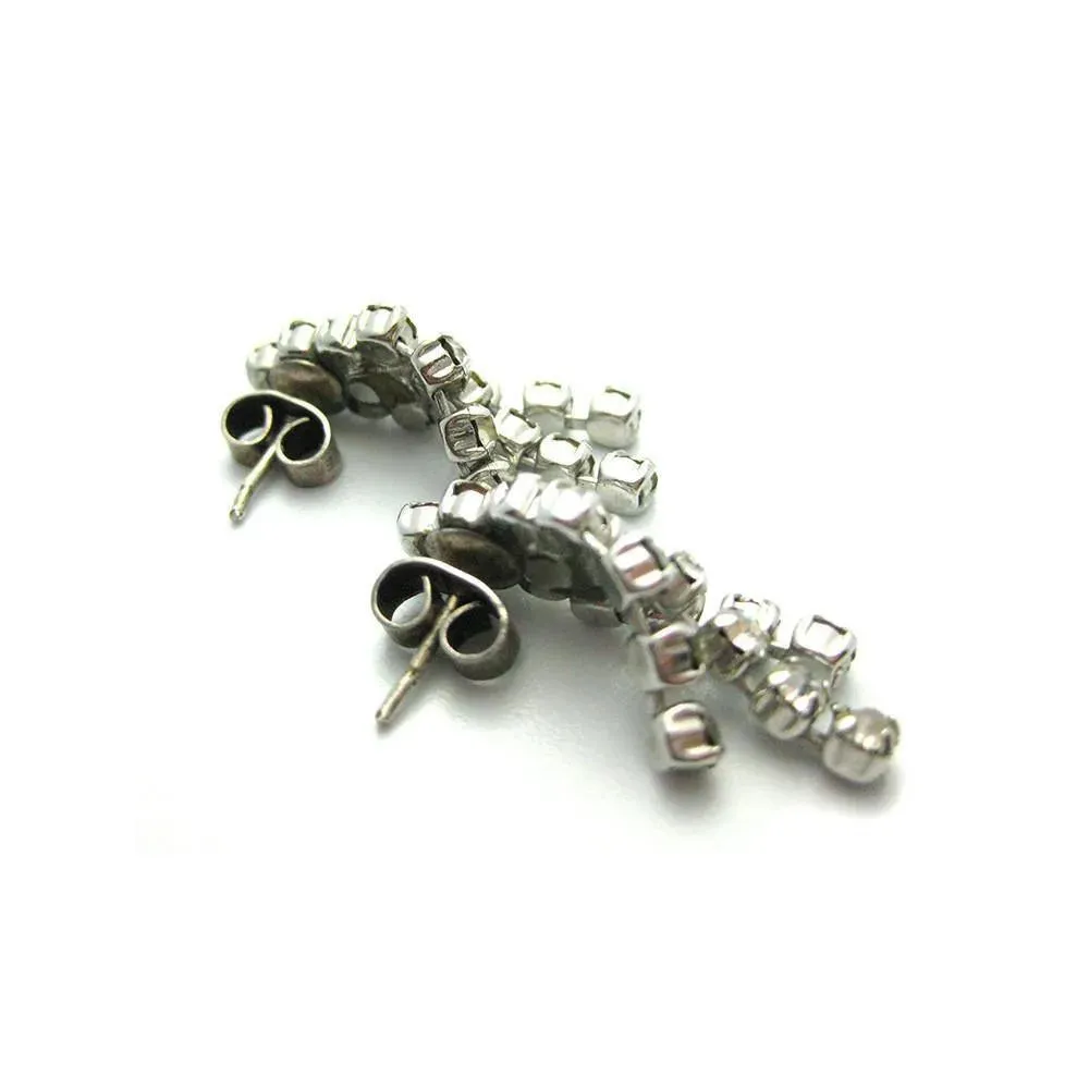 Vintage 1950's Triple Diamante Earrings
