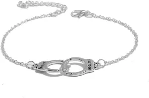 Vintage Handcuffs Anklets Women Ankle Bracelet Silver Color Leg Bracelet Female Barefoot Party Jewelry
