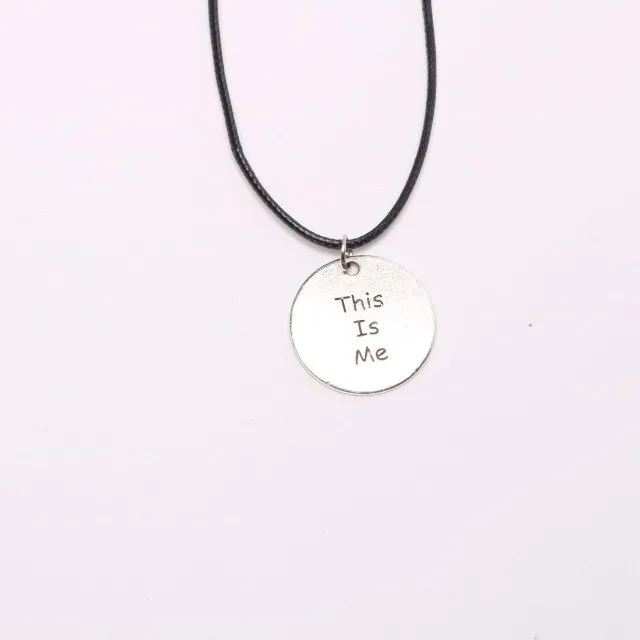 Vintage Silver Metal Wild Free Letters Round Pendant Choker Necklace For Women Men Silver Necklace Trendy Jewelry Bijoux
