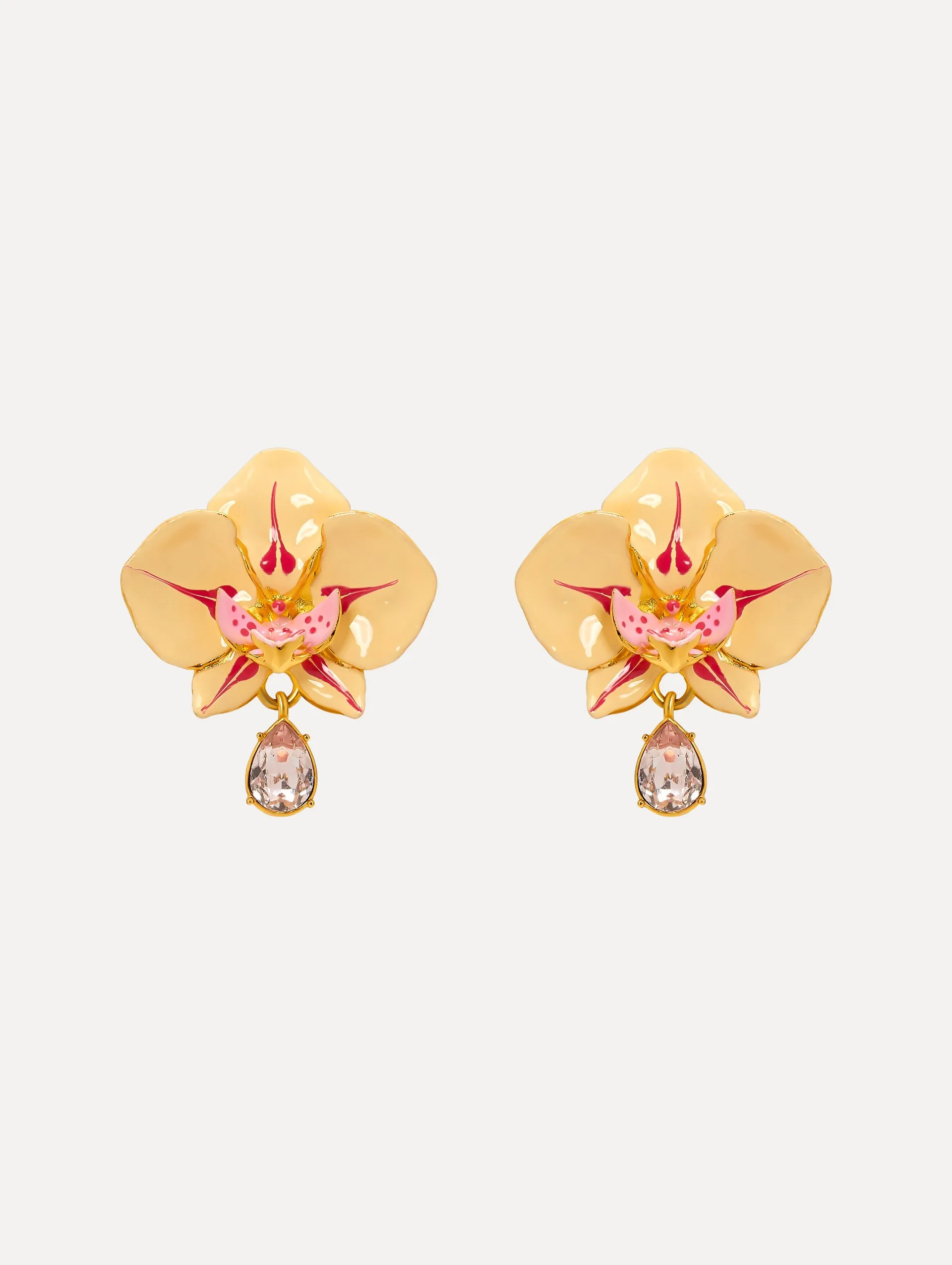 Watercolor Orchid Clip-On Earrings