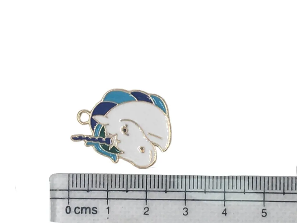 White Blue Unicorn Designer Charms