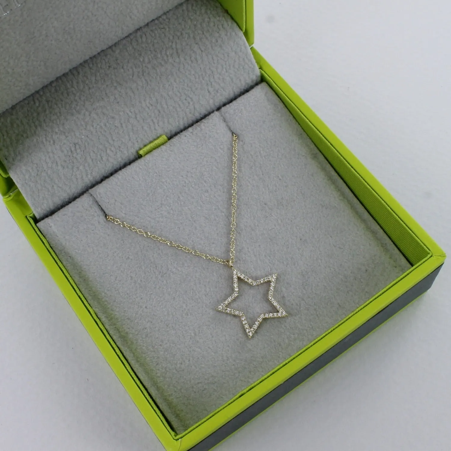 White Gold and Diamond Star Necklace