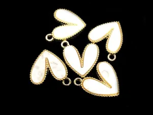 White Heart Charms