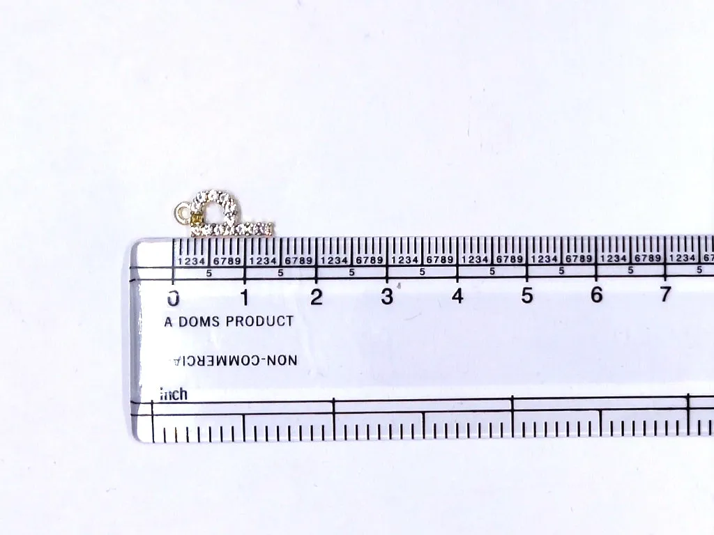 White 'P' Stone Studded Metallic Charms