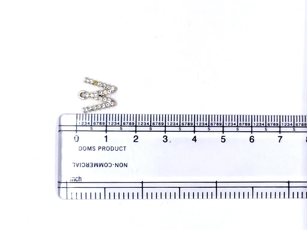 White 'W' Stone Studded Metallic Charms