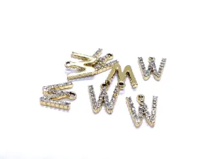 White 'W' Stone Studded Metallic Charms