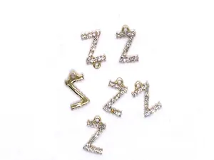 White 'Z' Stone Studded Metallic Charms