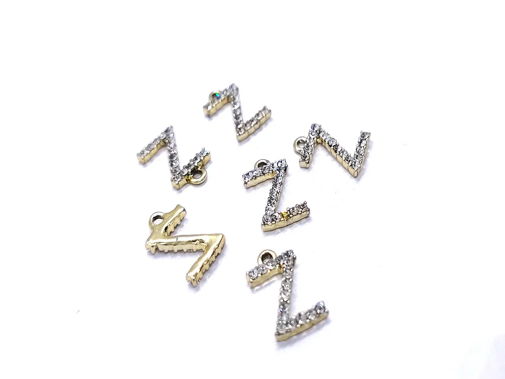 White 'Z' Stone Studded Metallic Charms