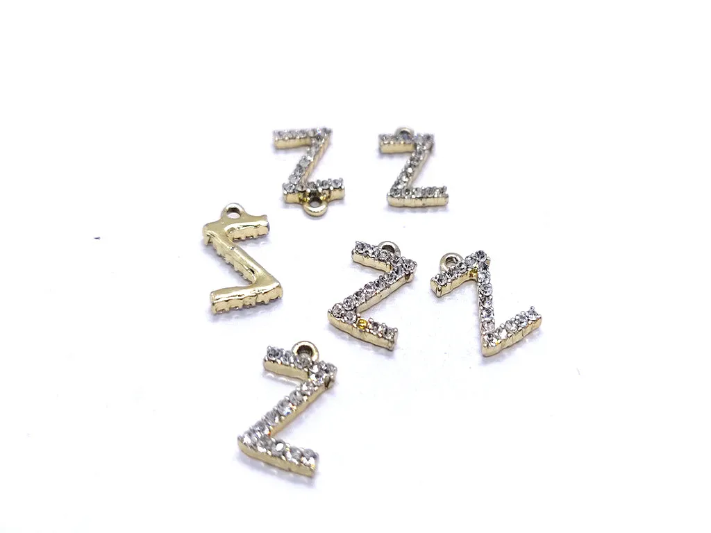 White 'Z' Stone Studded Metallic Charms
