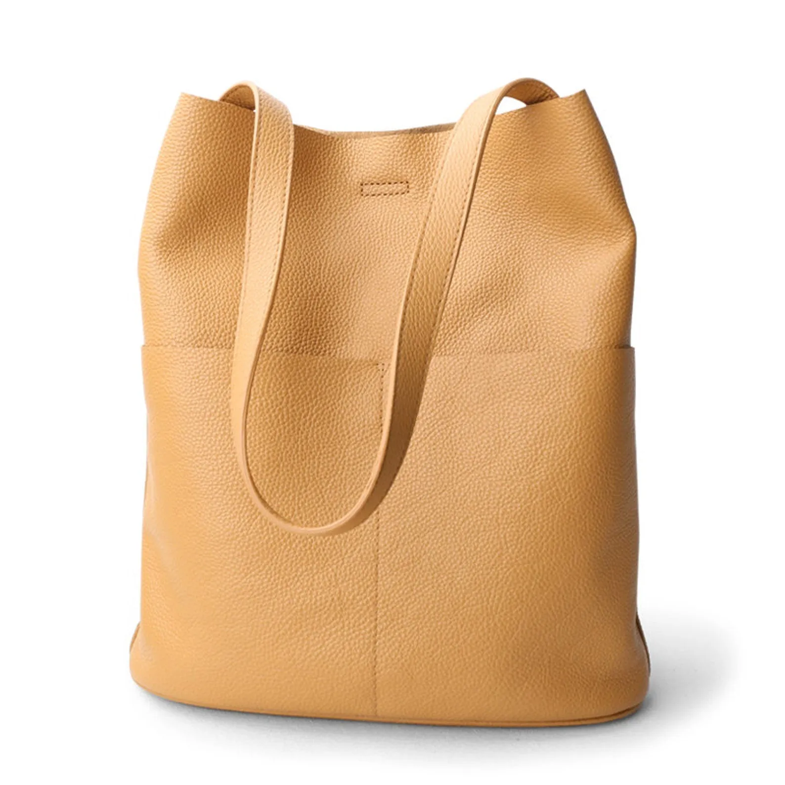 Women Handcrafted Leather Tote Bag Soft Leather Bucket Bag