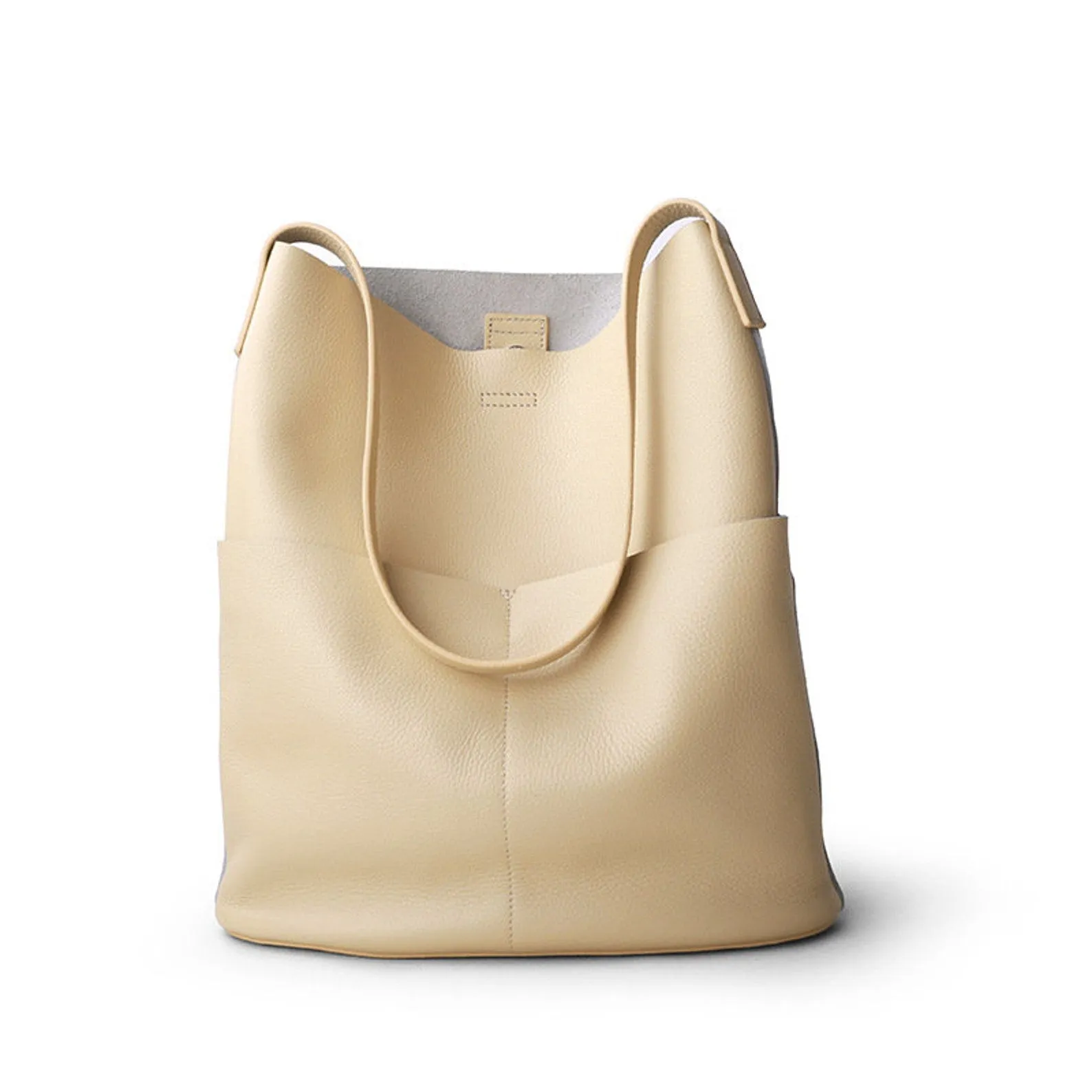 Women Handcrafted Leather Tote Bag Soft Leather Bucket Bag