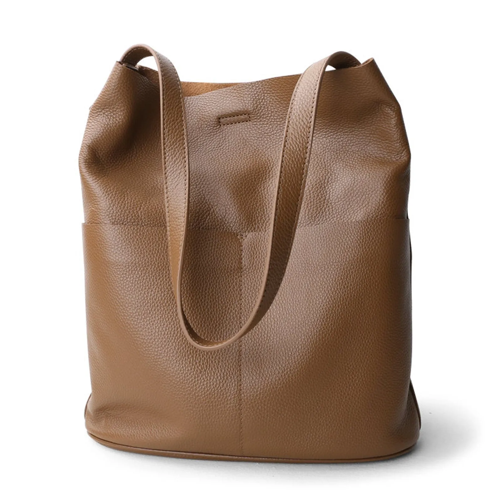 Women Handcrafted Leather Tote Bag Soft Leather Bucket Bag